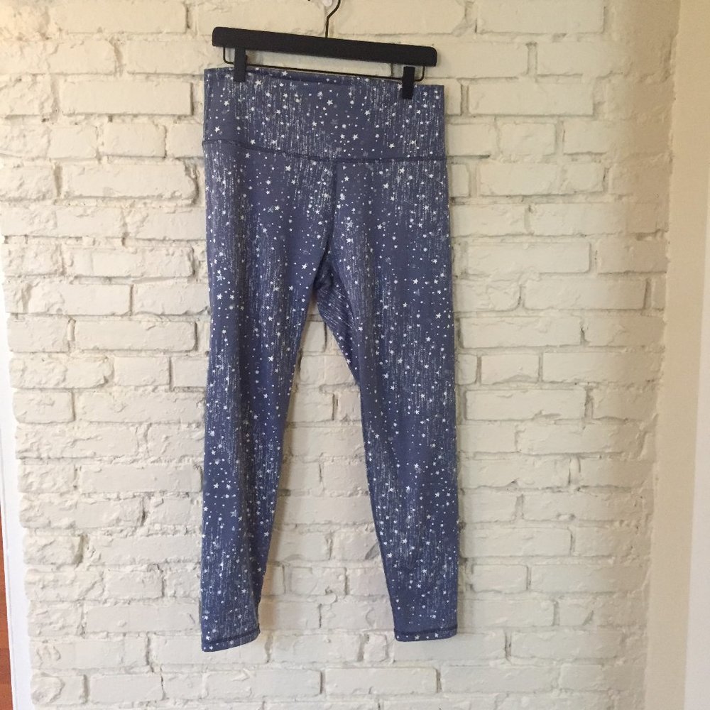 Aerie Blue Foil Star Leggings